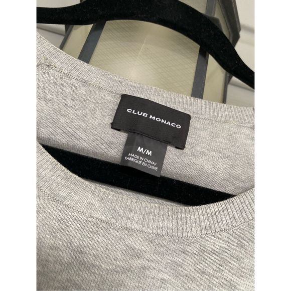 Club Monaco Colorblock Crewneck Gray Shirt, Men's Size Medium - Picture 4 of 6